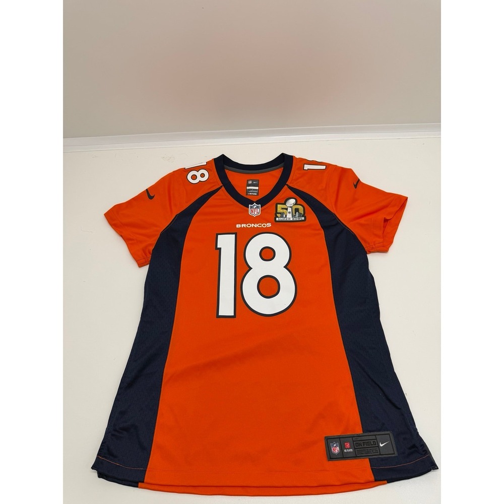 Women's PEYTON MANNING Denver Broncos Super Bowl 50 Nike Authentic Jersey Sz L